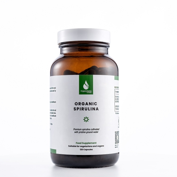 Organic Spirulina, 120 capsules, 500 mg - HNC